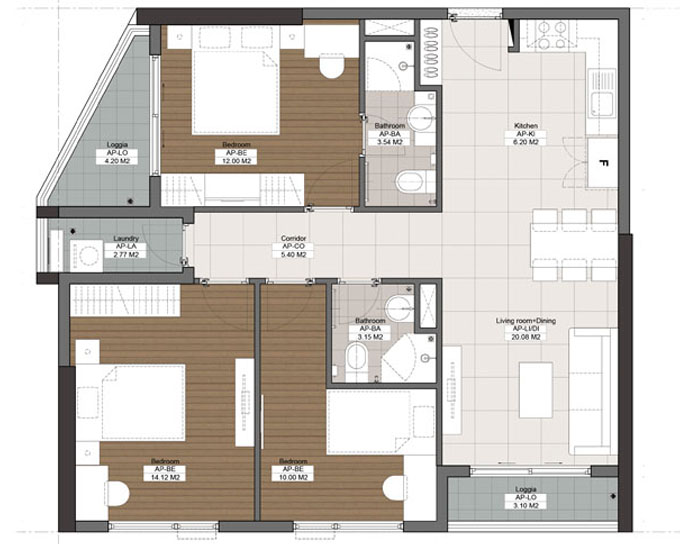 Căn hộ B2-95.91 m²